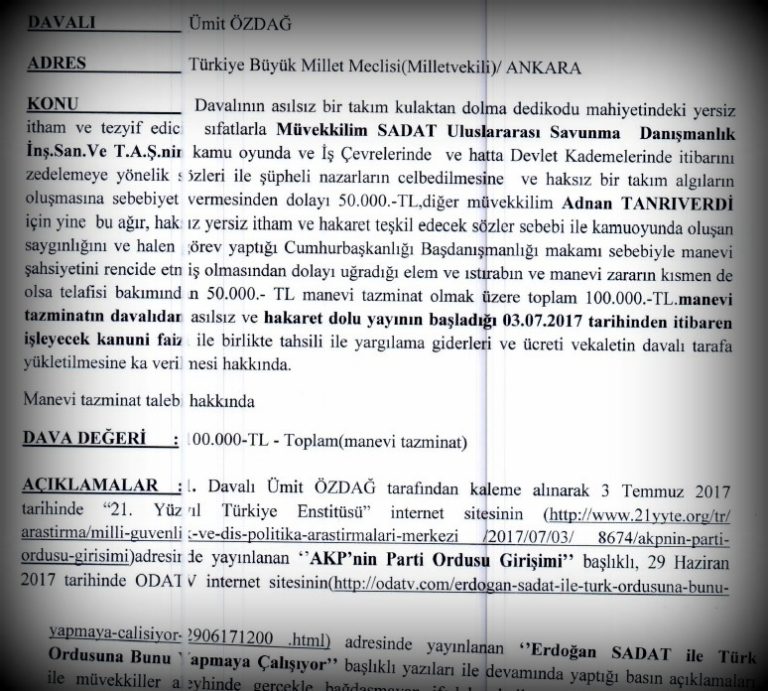 Our compensation request in the face of slanders of Ümit Özdağ