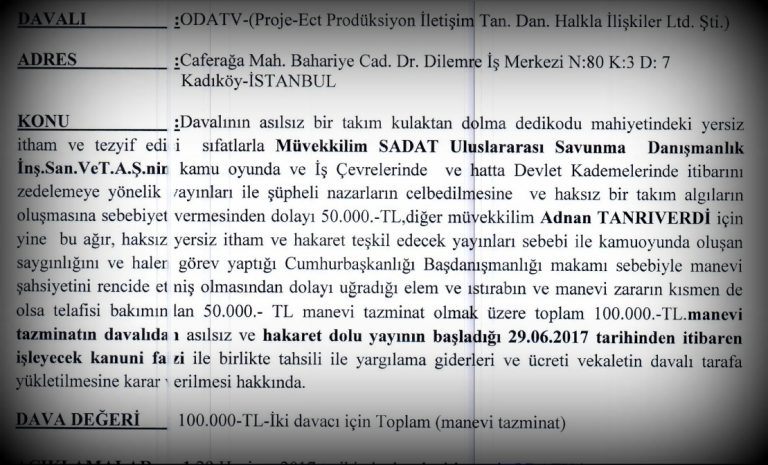 A compensation lawsuit was opened because of Oda TV’s slanders