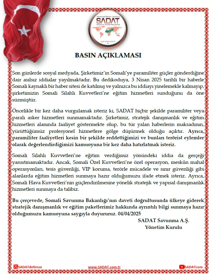 Somali'de Hiç Faaliyetimiz Olmadı